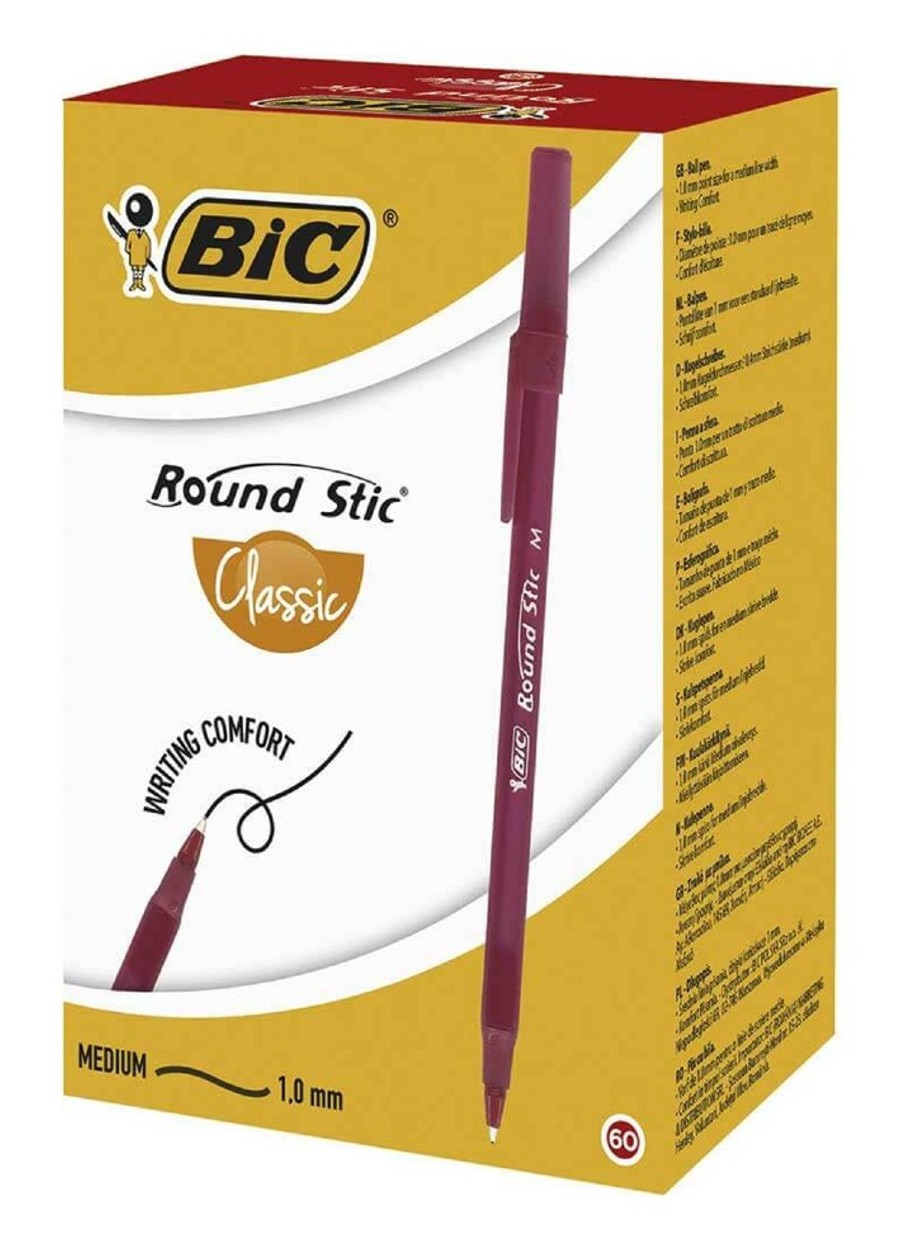 BİC ROUND STİC TÜKENMEZ KALEM 60*LI KIRMIZI