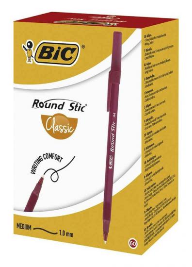 BİC ROUND STİC TÜKENMEZ KALEM 60*LI KIRMIZI