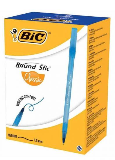 BİC ROUND STİC TÜKENMEZ KALEM 60*LI MAVİ