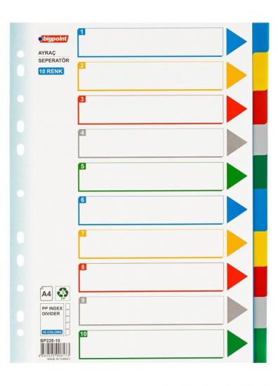 BİGPOİNT AYRAÇ SEPERATÖR PP 10 RENKLİ