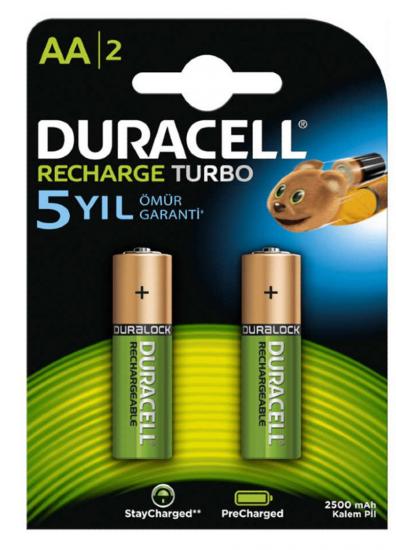 DURACELL ŞARJ EDİLEBİLİR AA KALEM PİL 2500MAH 2’Lİ