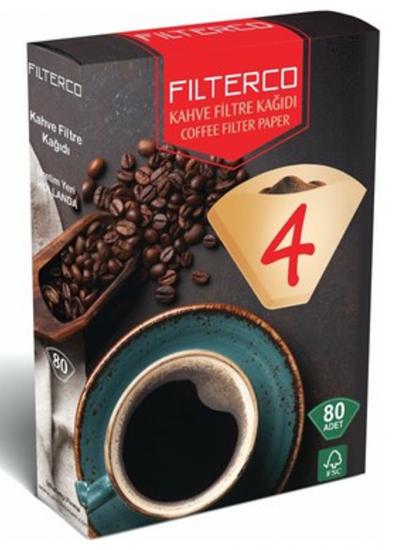 FİLTERCO KAHVE FİLTRE KAĞIDI 1*4 PK-80’Lİ