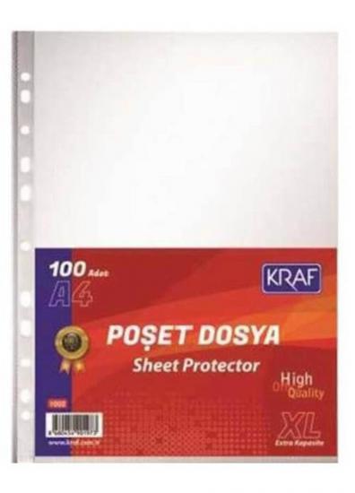 KRAF 1002 POŞET DOSYA A4 XL ŞEFFAF 100 LÜ