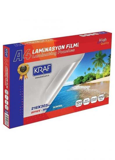 KRAF LAMİNASYON FİLMİ PARLAK A4 100MIC 100LÜ 2120