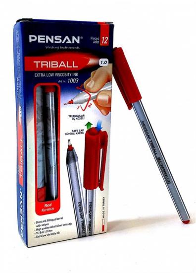 PENSAN TÜKENMEZ TRIBALL 1MM 01003 KIRMIZI 12Lİ