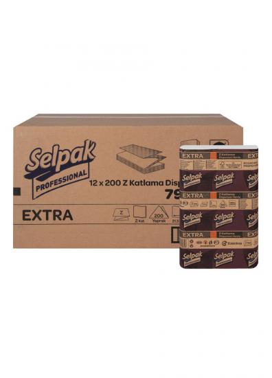 SELPAK EXTRA Z KATLI DİSP HAVLU 200’LÜ 12PK