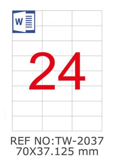 TANEX 70X37,125 MM LASER ETİKET TW-2037