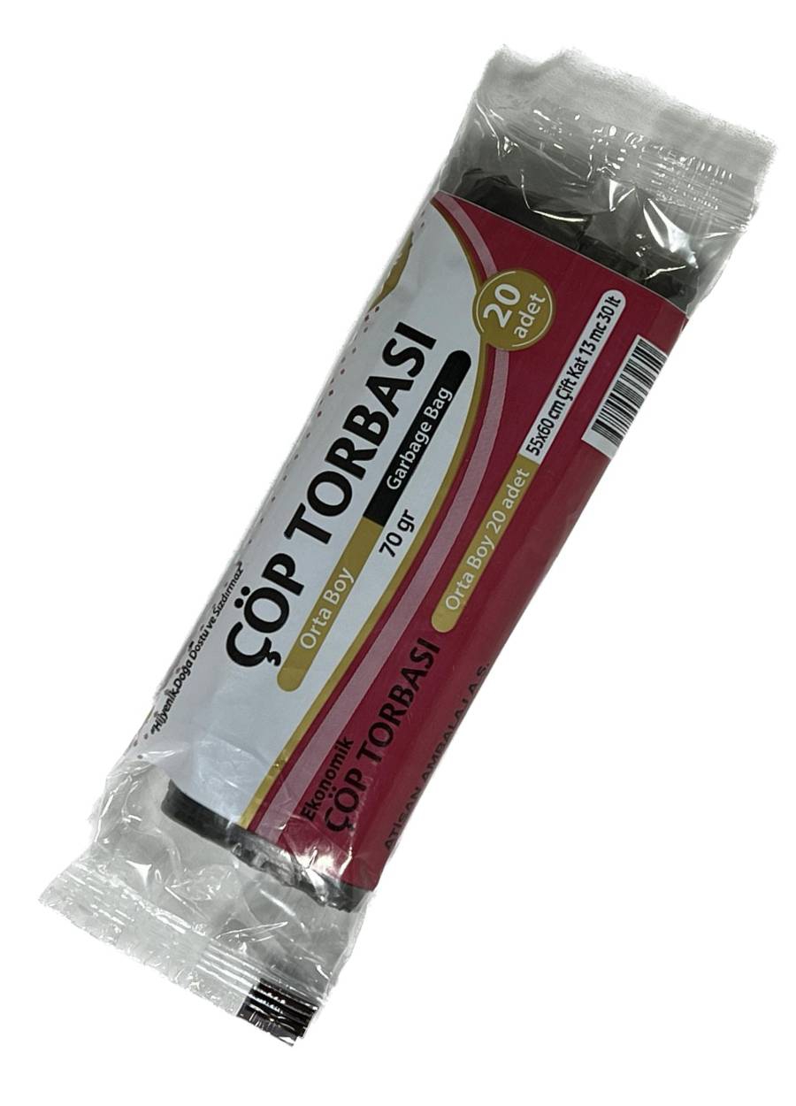 ATİPLAST ÇÖP TOR 55X60CM ORTA BOY 70GR SİYAH